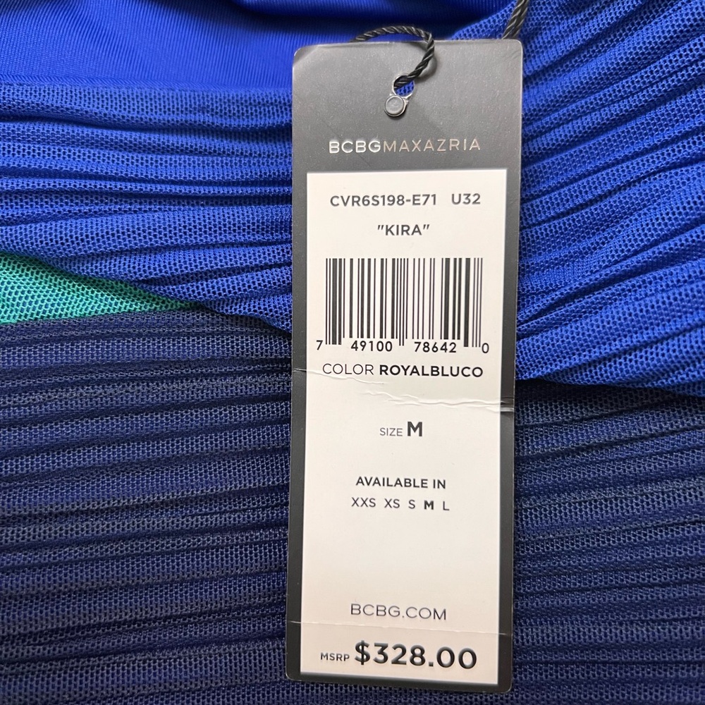BCBGMaxAzria Deep Blue Textured Top